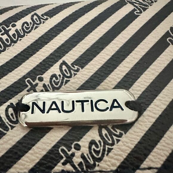 Nautica signature, striped bifold wallet with silver hardware. - Picture 2 of 4